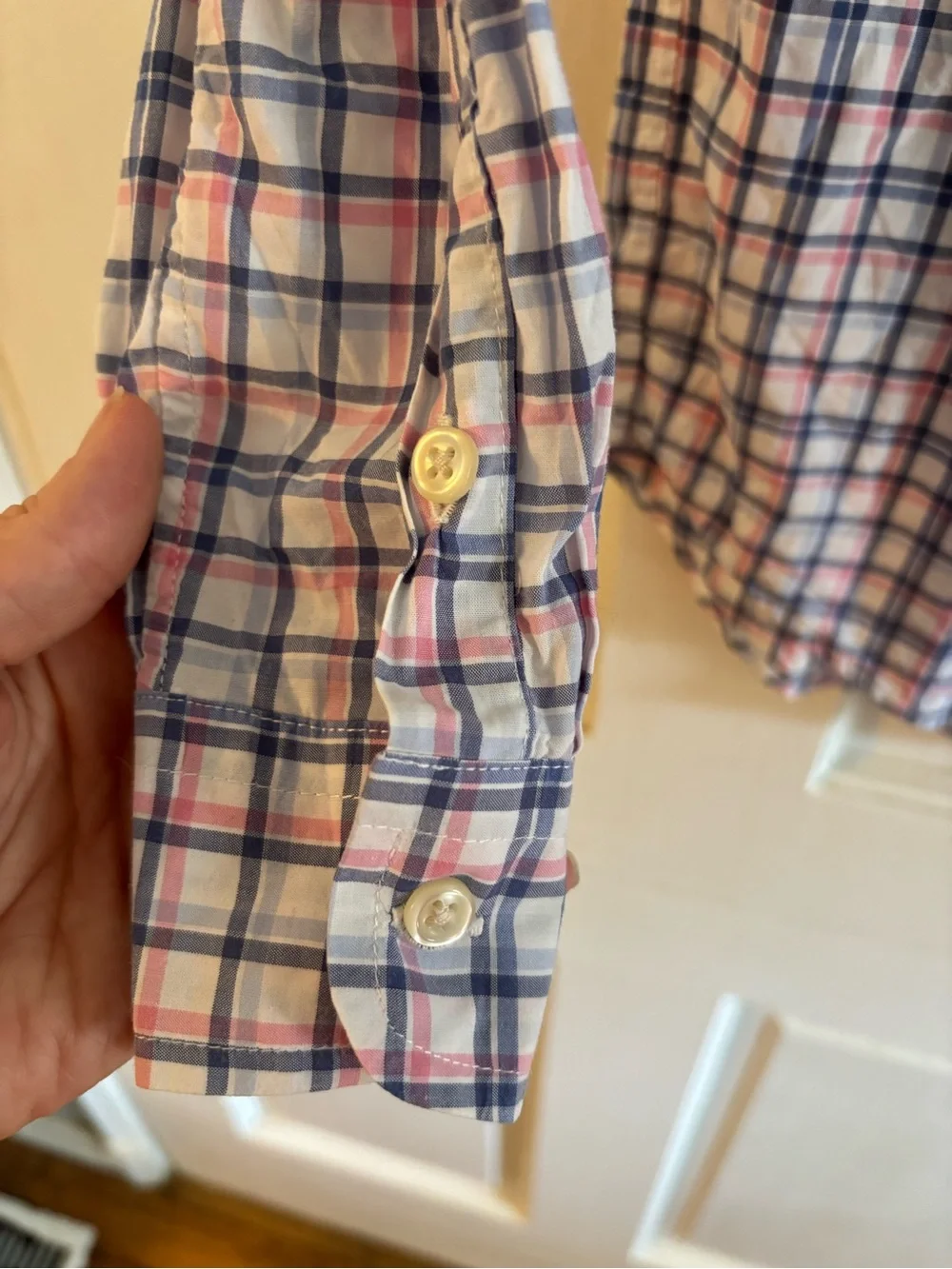 Ralph Lauren Boys Plaid Button-Down Shirt L/G (14-16) Blue Pink White